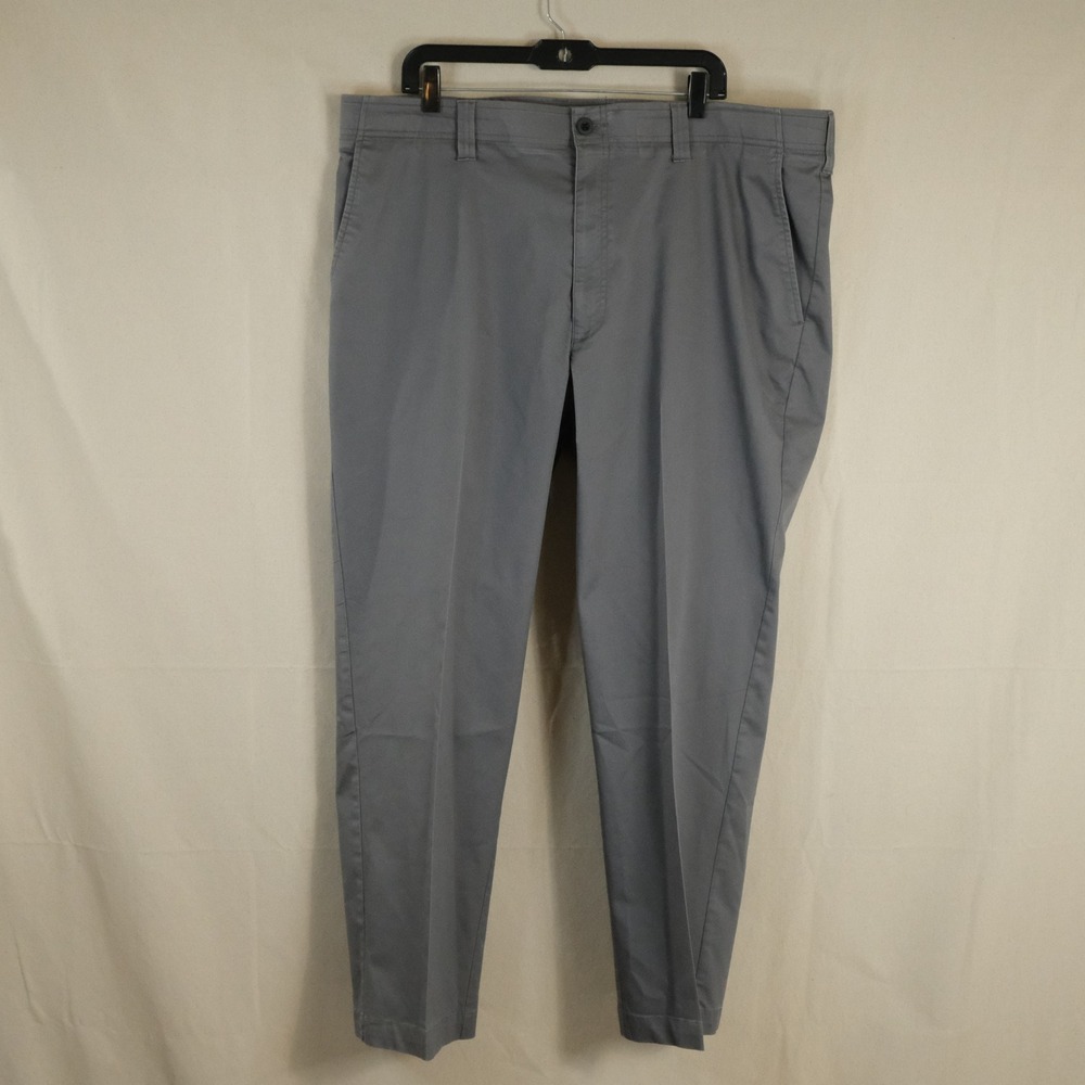 Oak Hill 42x30 Straight Fit Tech Pant Gray Cotton Blend Casual Mens